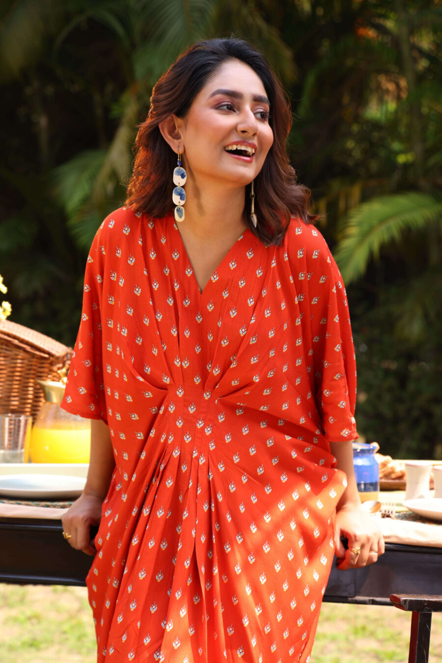 TANGERINE - PRINTED KAFTAAN